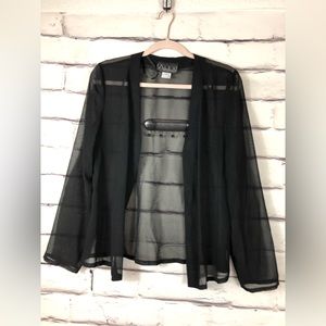 Alex Evenings Womens Size Medium Sheer Open Cardigan